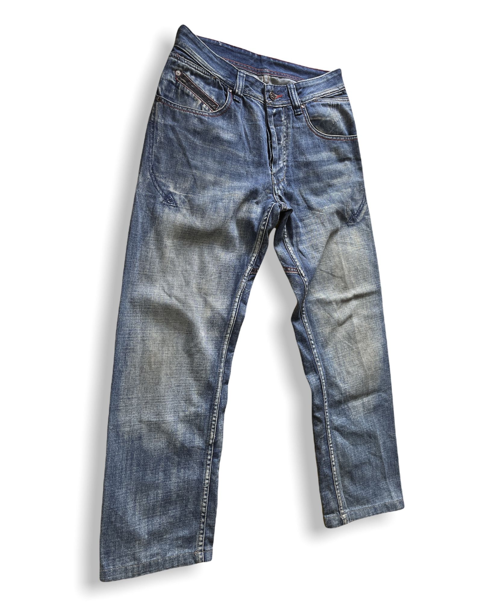 VINTAGE FADED DIESEL FLARE DENIM JEANS MADE IN ITALY - 4