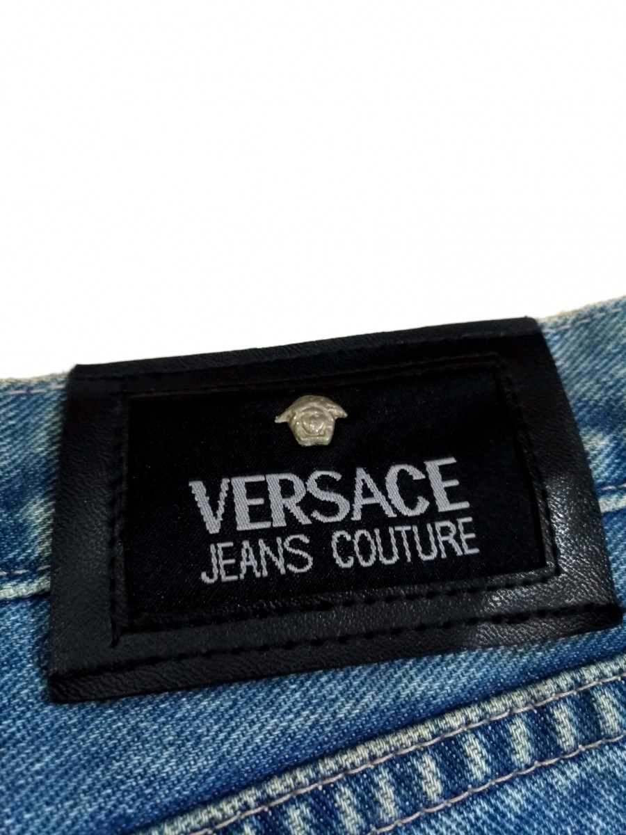 RARE! VTG 90s VERSACE JEANS COUTURE MADE IN ITALY BLUE DENIM - 4