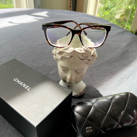 Chanel CH3392 Dark Tortoise Square Eyeglasses Glasses Frames Italy Gold Logo. - 6