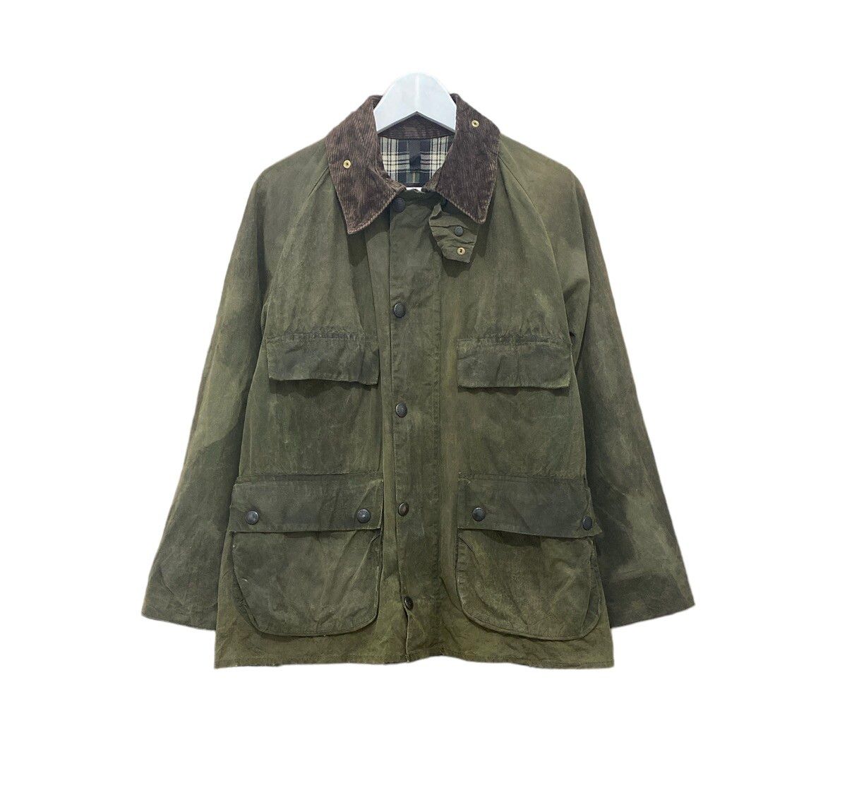 Barbour Bedale Waxed Cotton Jacket Made England - 4