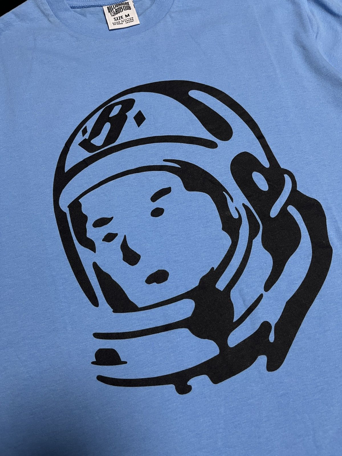 Rare Billionaire Boys Club BBC Helmet Print T-Shirt Blue Medium - 4