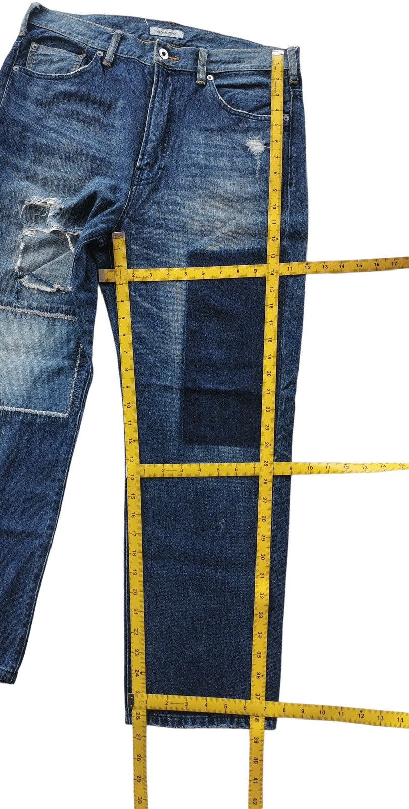 Global Work Patchwork Design Japan Brand Denim Jeans - 9