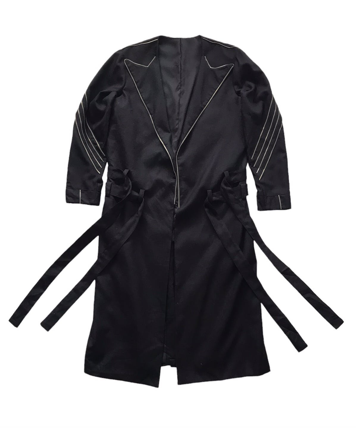 Custom - 💥Rare Goth Punk Bondage Belt Long Coat Jacket Zip Railing - 1