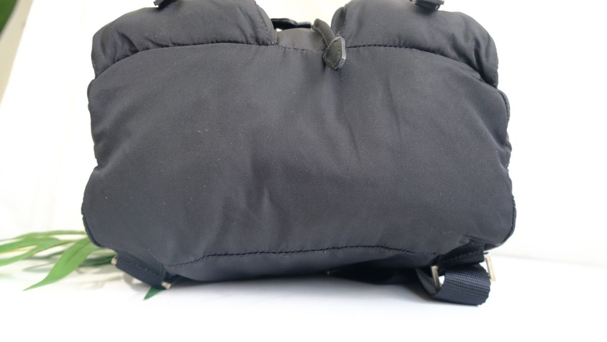 Authentic prada backpack black nylone double pocket - 7