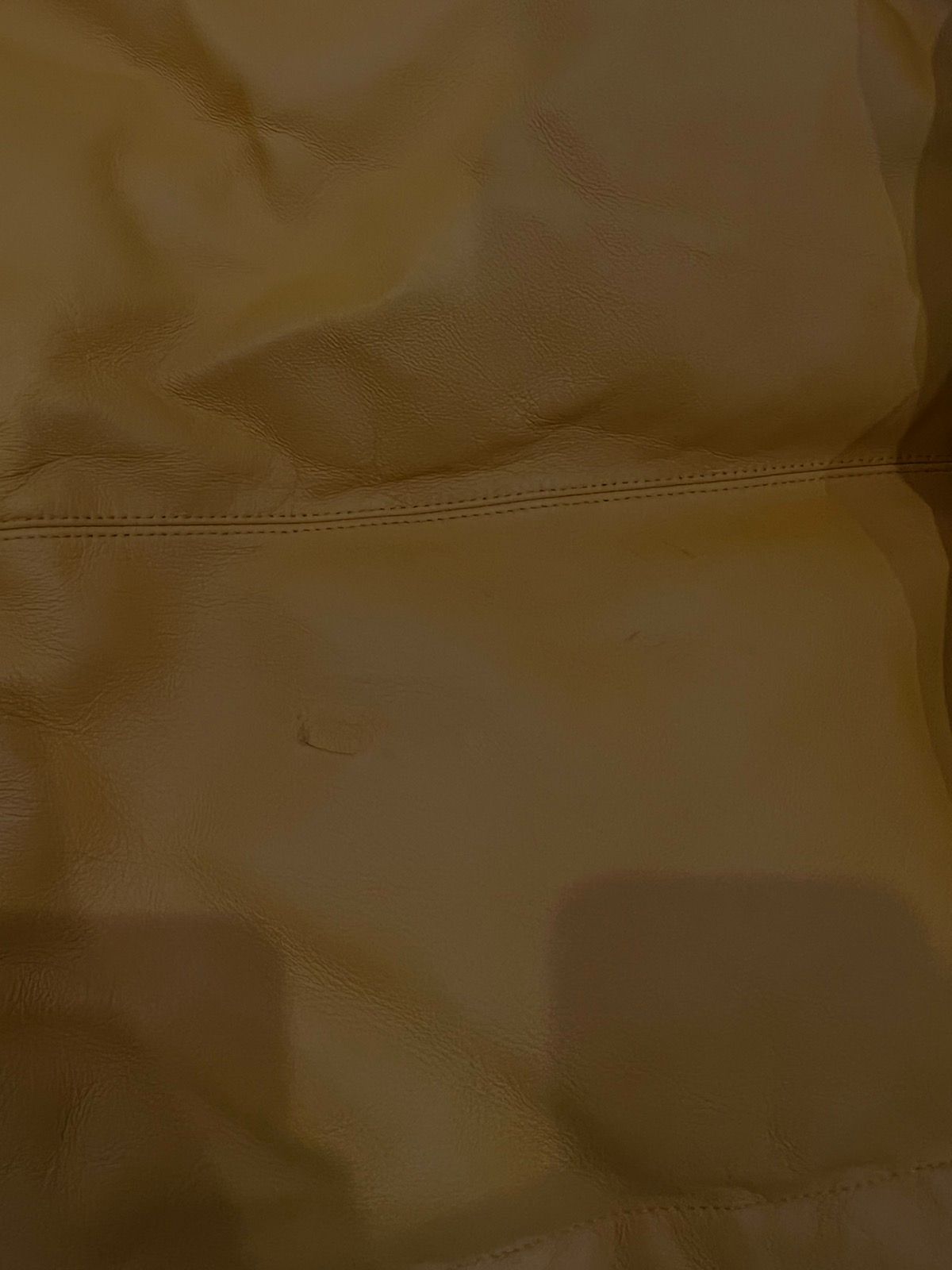 Yellow leather nuptse puffer jacket - 3