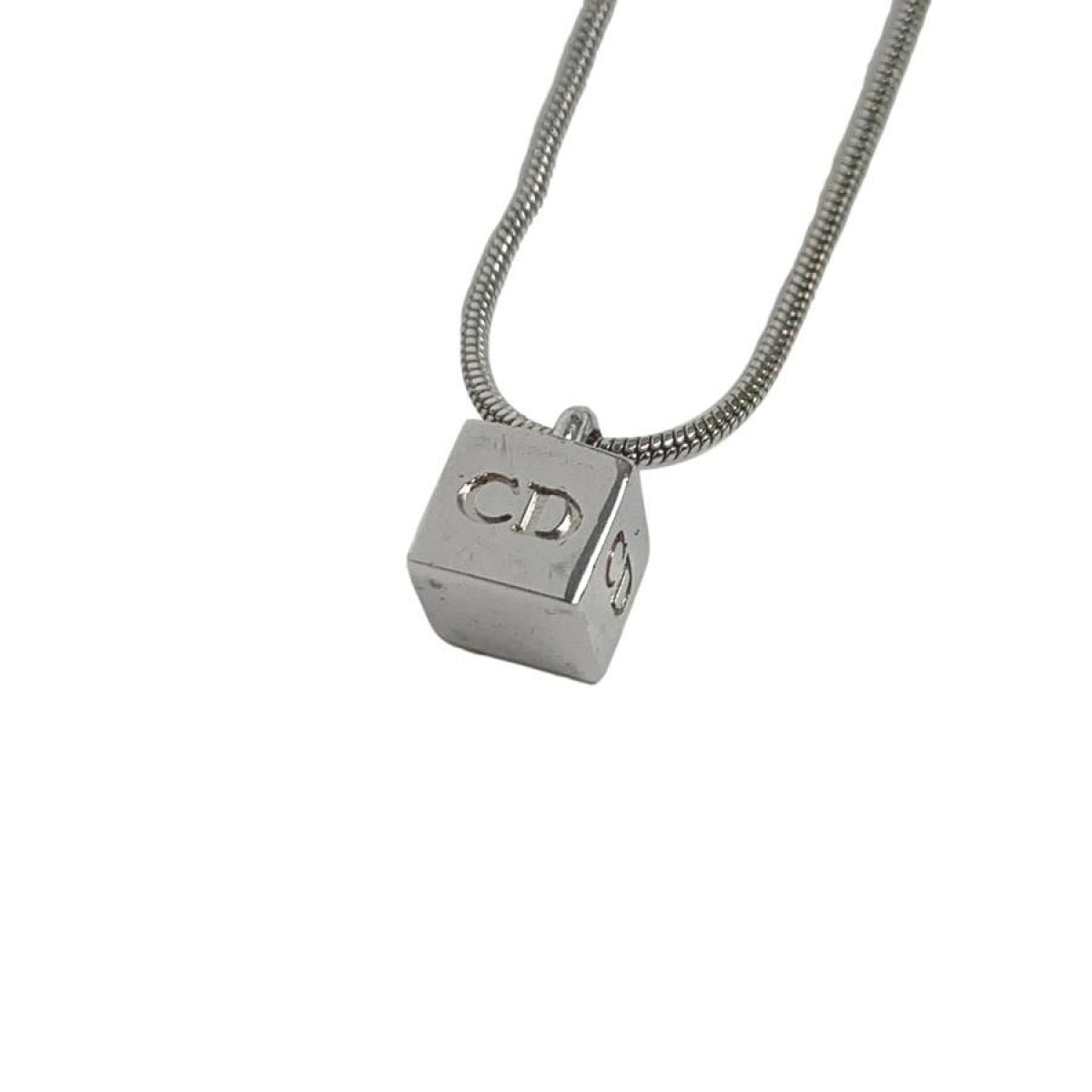 Silver Cube Necklace - 1