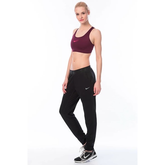 Nike Dry Tapered Sweatpants Dri Fit Swoosh Logo Pull On Athleisure Black Large - 1