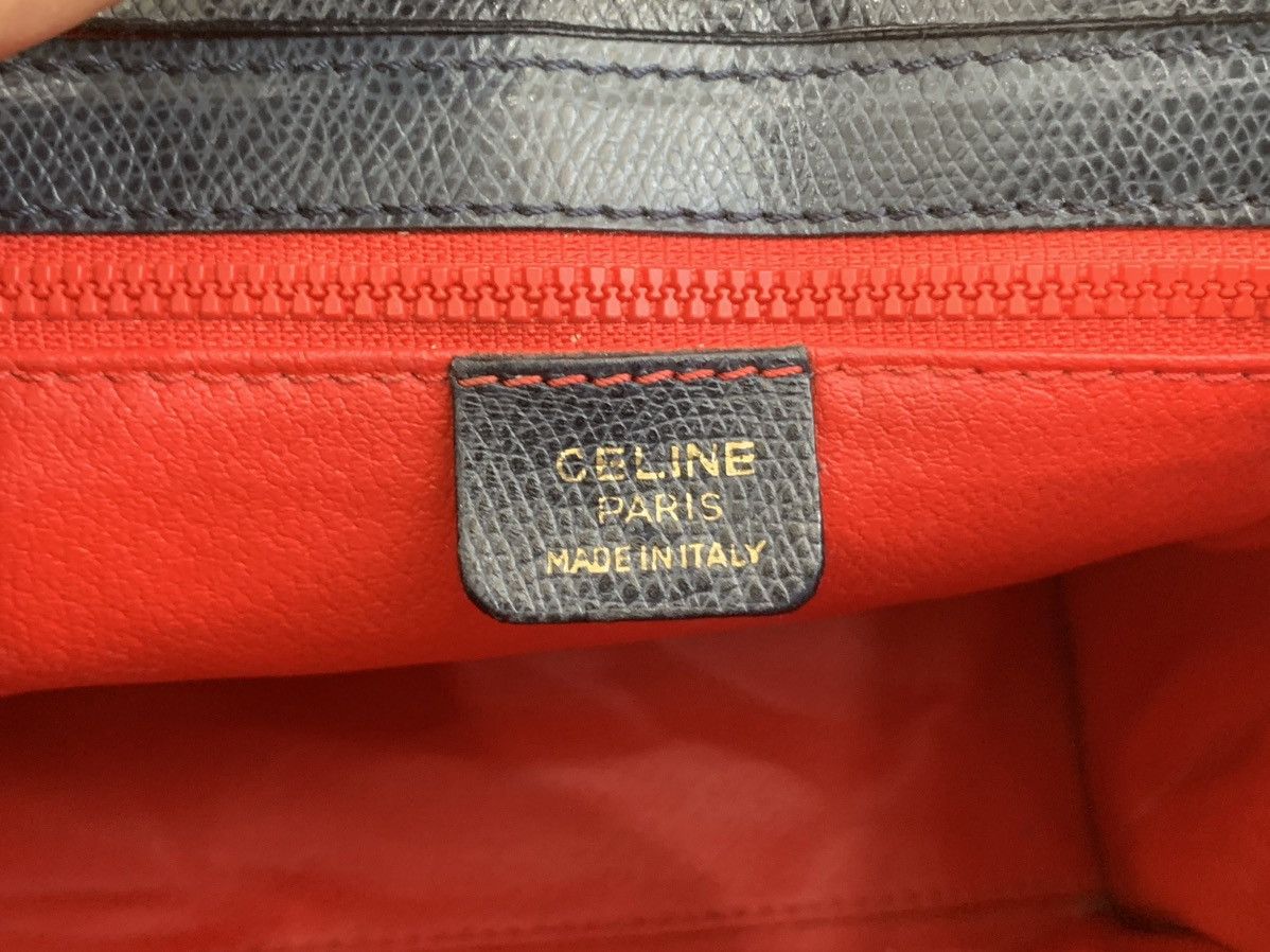 Vintage Celine Paris turnlock handbag blue leather - 11