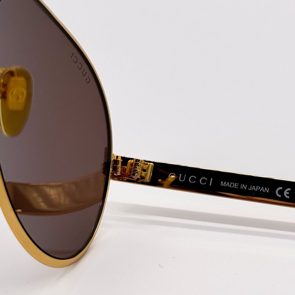 NEW GUCCI GG1513S 002 AVIATOR GOLD BROWN MEN SUNGLASSES - 9