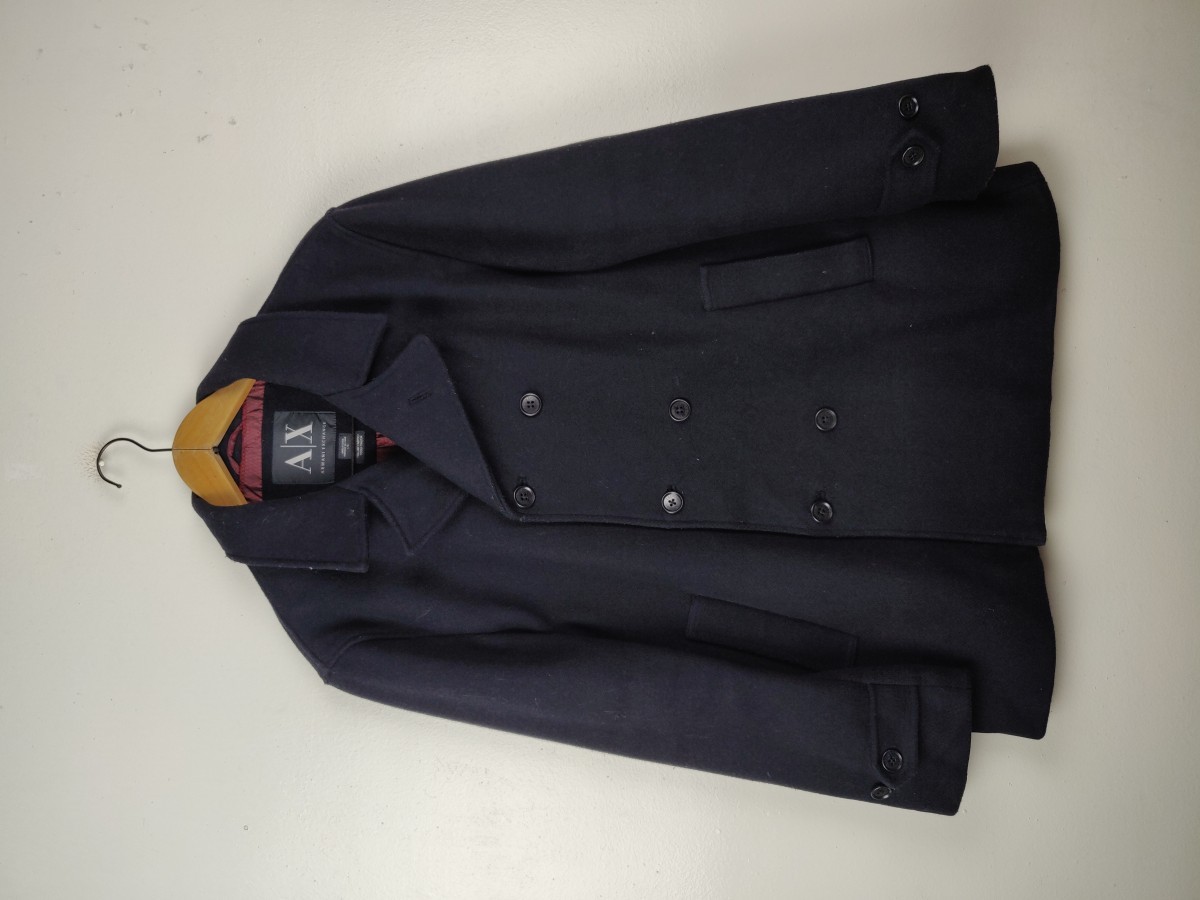 Armani - Exchange Peacoat Navy Double Breast Jacket - 2