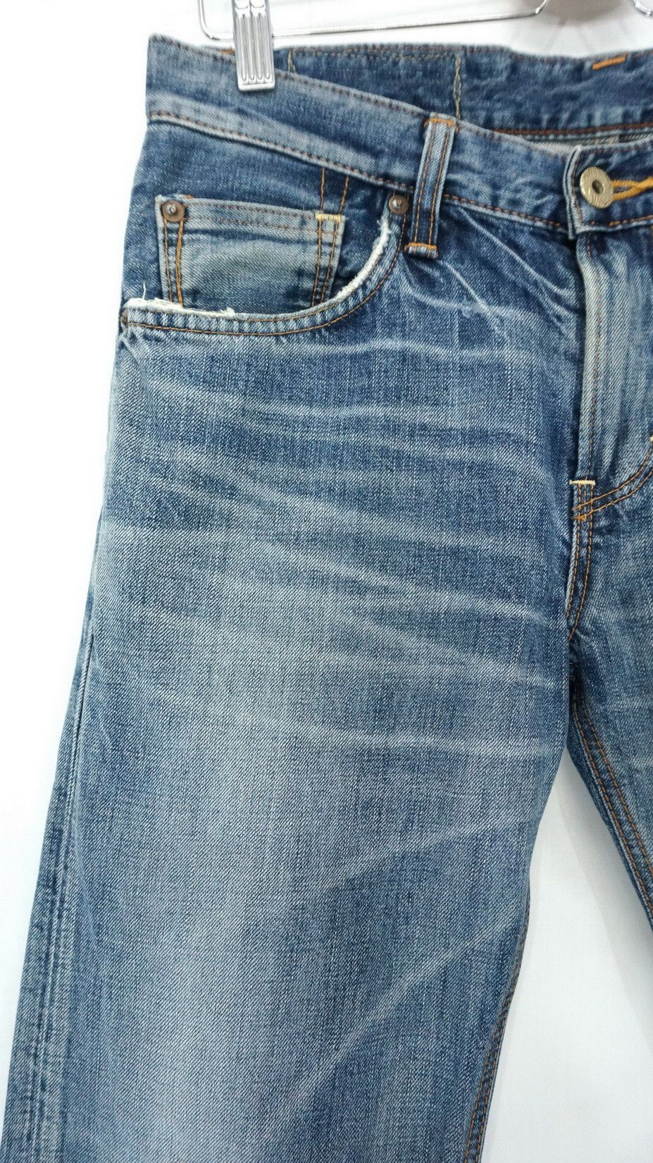 Rare! EDWIN 'Midnight Blues' Reworked Distressed Slim Jeans - 4