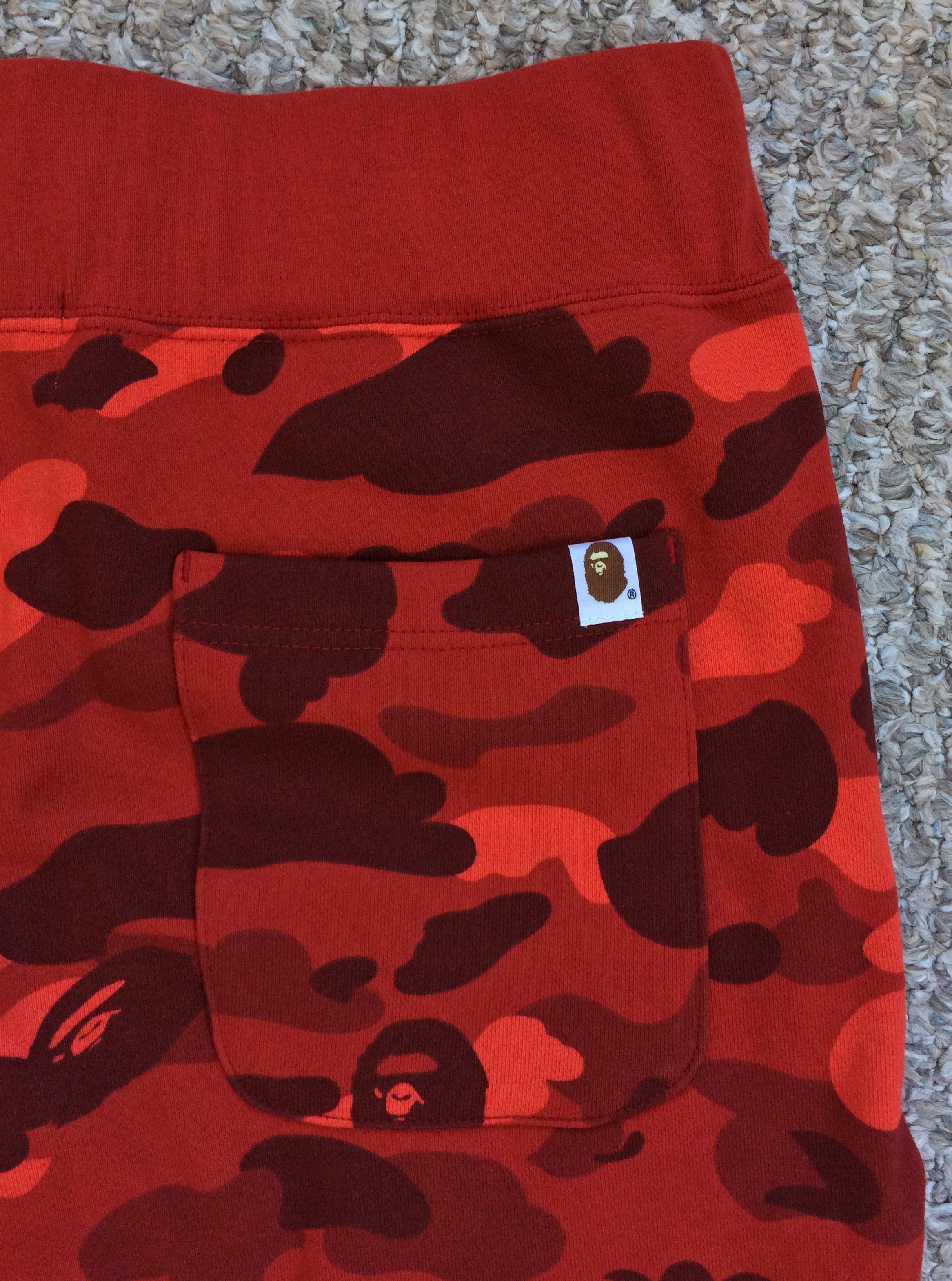 NEW Bape Red Camo Sweatpants size XL - 8