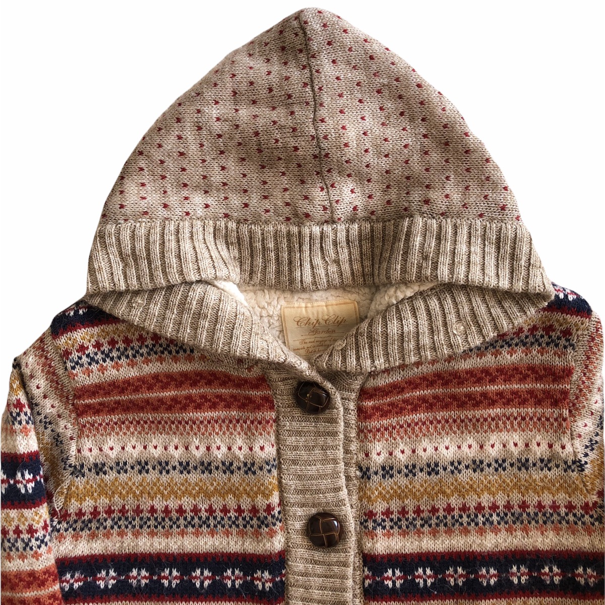 Japanese Brand - Cardigan Hoodie Navajo Knit Fleece Lining - 2