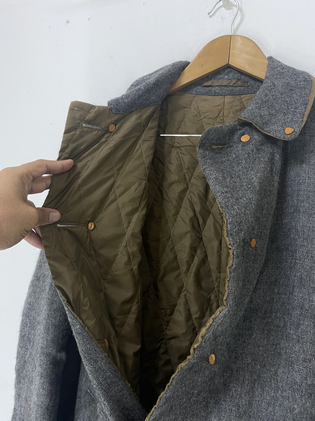 Kolor AW09 Alpaca Wool Long Jacket Quilted Inside Design - 10