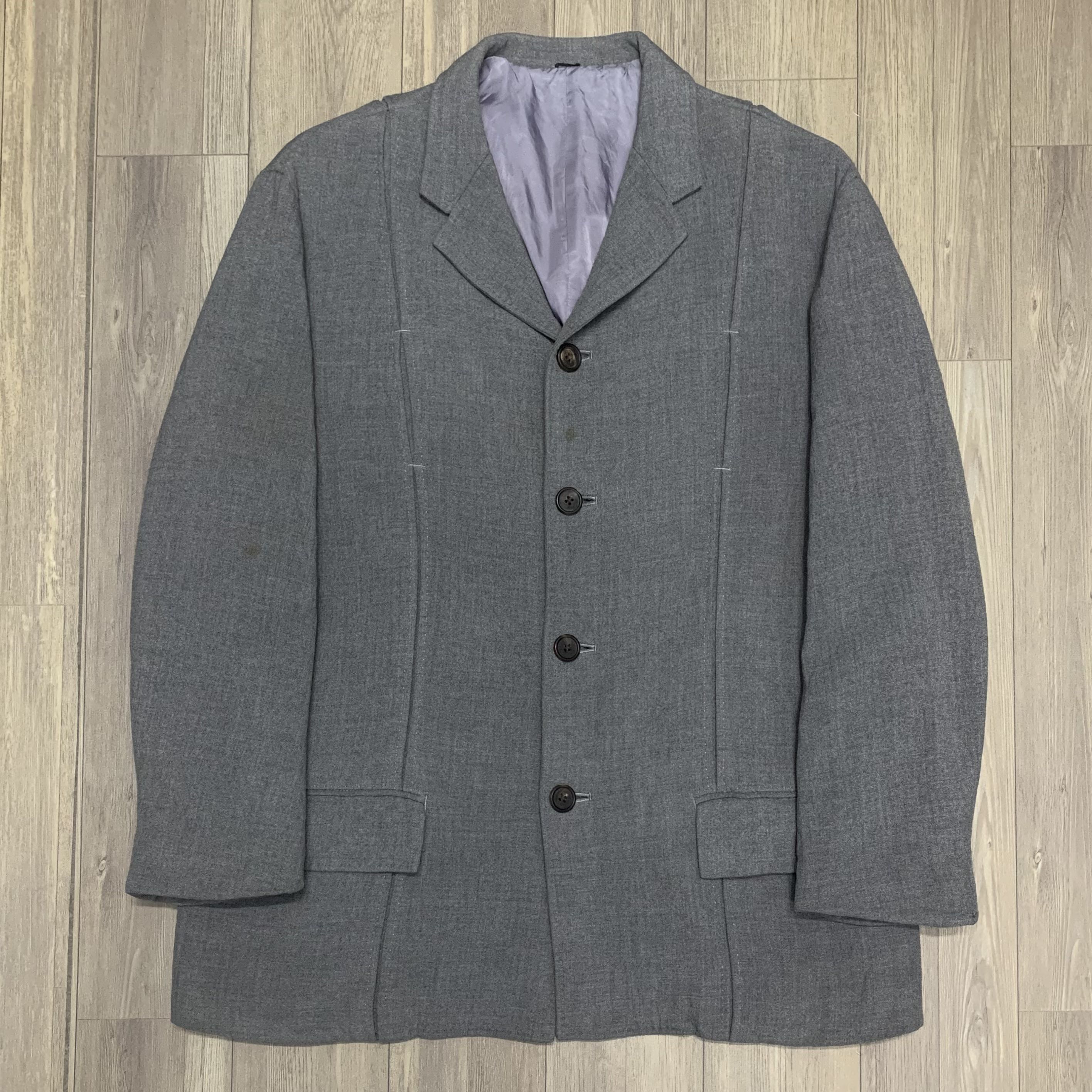 1980s Y’s For Men (Yohji Yamamoto) Wool Blend Chest Pocket Single Breasted Blazer - 1