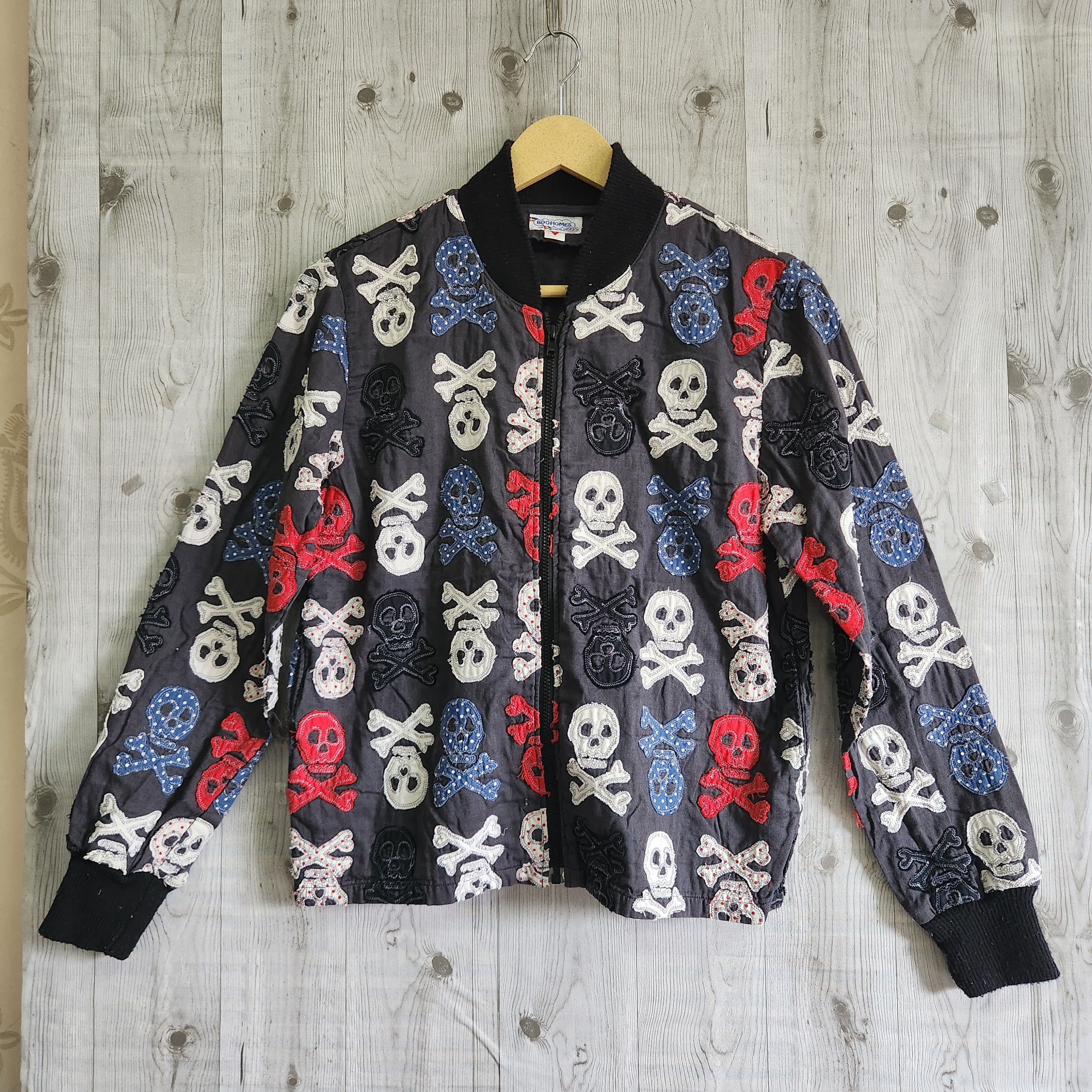 Archival Clothing - Horror Skulls Full Patches Sweater Full Zipped Japan - 1