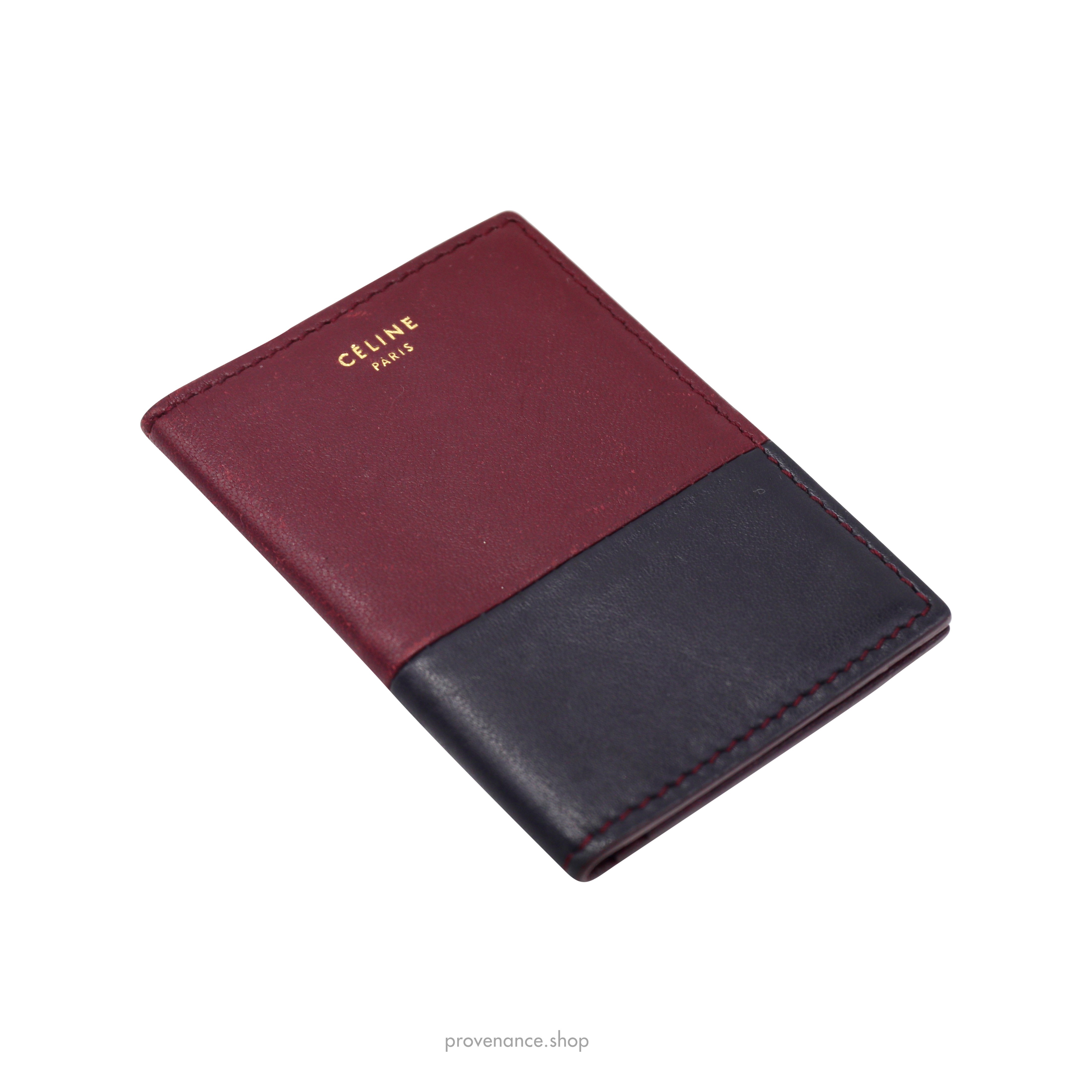Pocket Organizer Wallet - Black & Burgundy Leather - 3