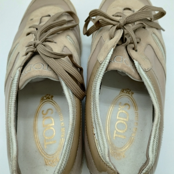 Tods Tabs Beige Leather Sneakers Women's 36 US6 - 7