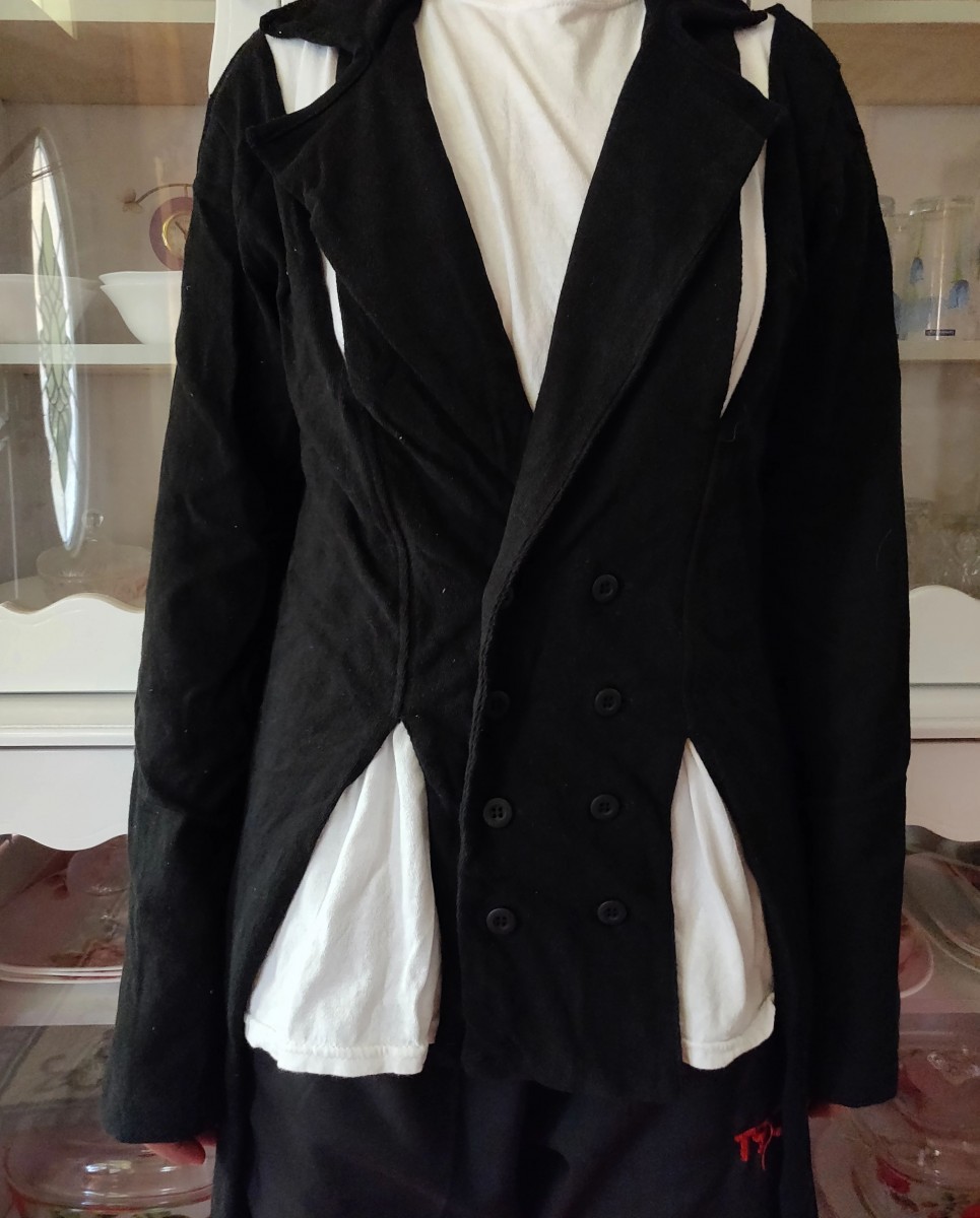 Limi Feu - Off-Shoulder Cardigan Coat Long Jacket - 10