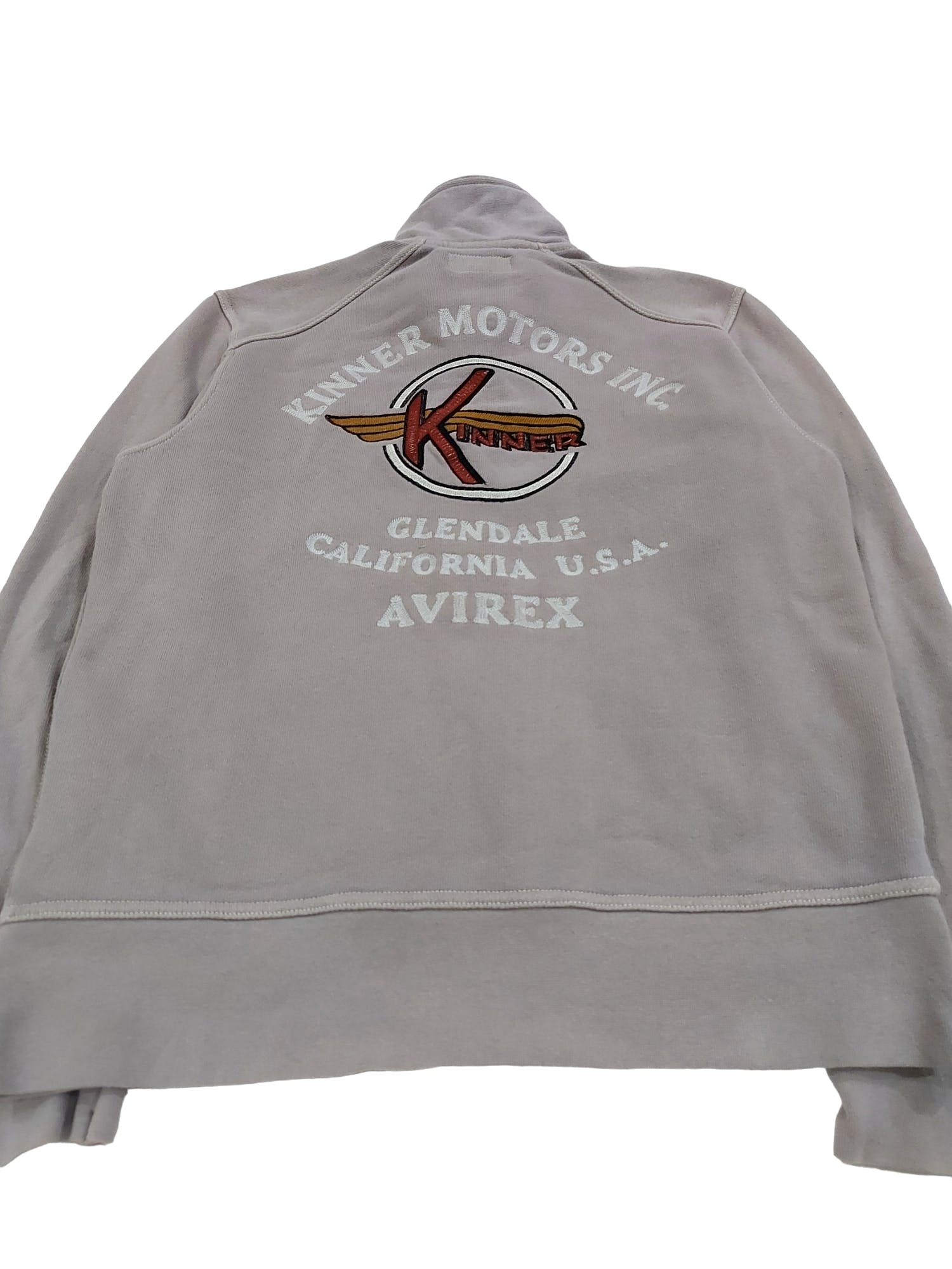 Military - RARE! VTG AVIREX "KINNER MOTORS INC." ZIP UP SWEATER - 5