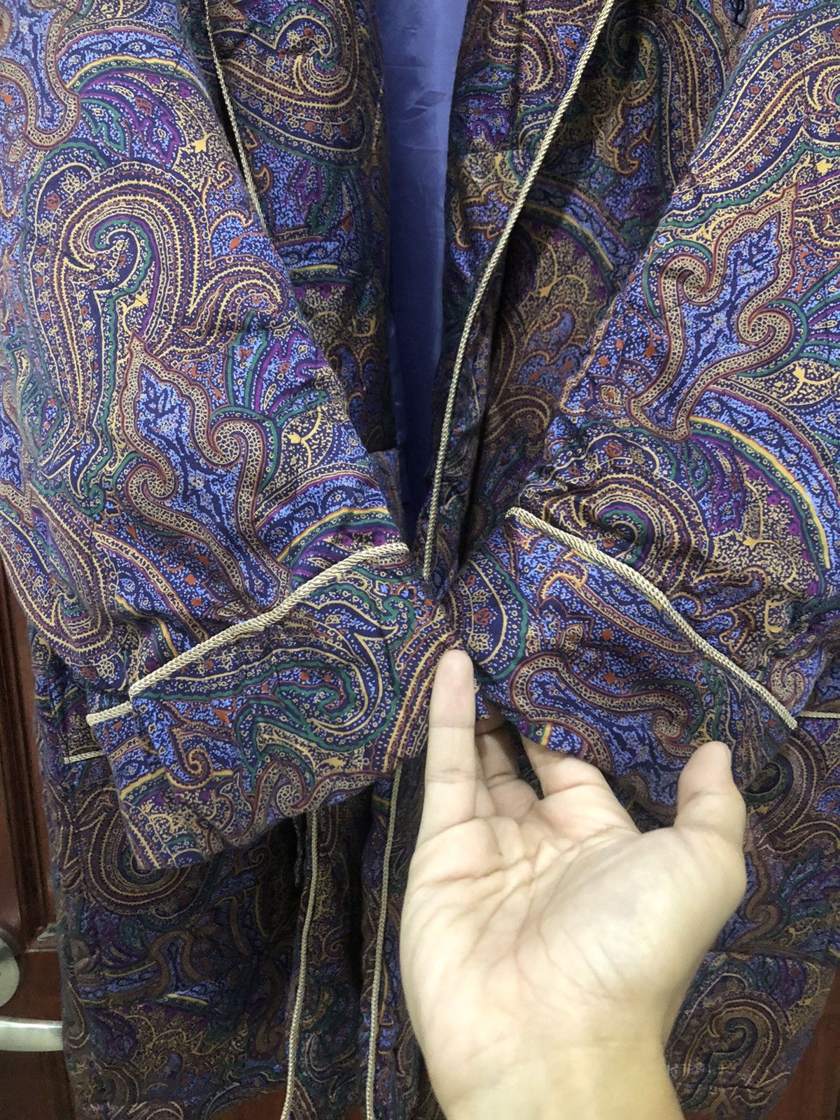 Archival Clothing - Yves Saint Laurent Paisley Quilted Buttonless Cardigan - 6