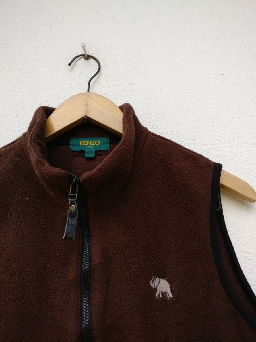 Vintage Japan Fleece Vest Zipper Jacket Outerwear - 2