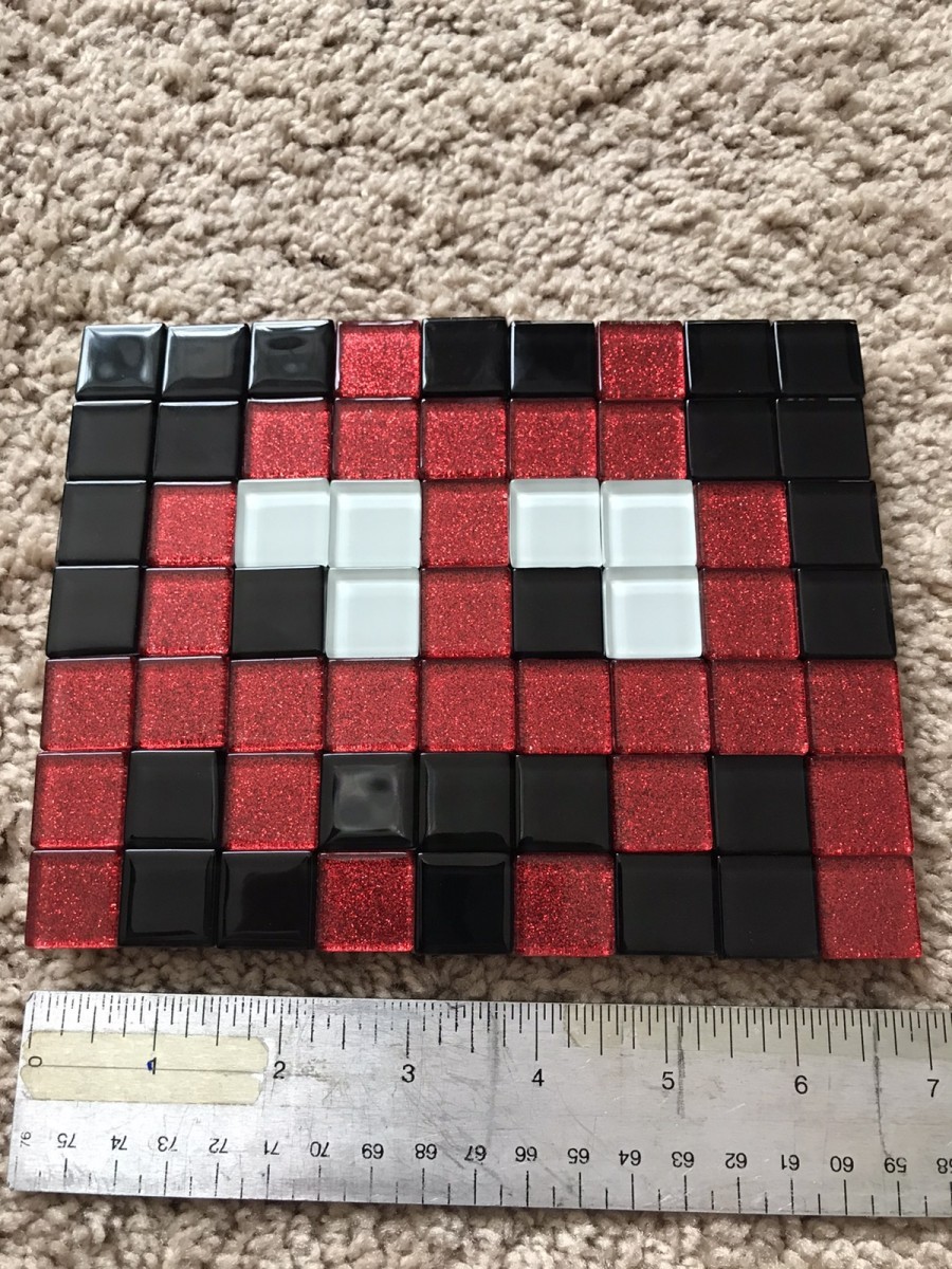 Art - Space invader glass mosaic art set blue & red - 10