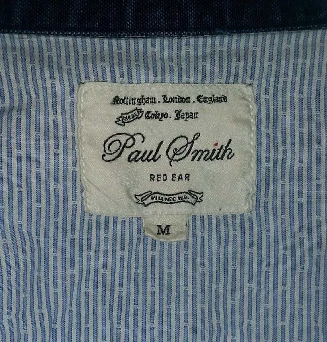 S-M Red Ear Indigo Pattern Paisley Floral Festival Shirt - 7
