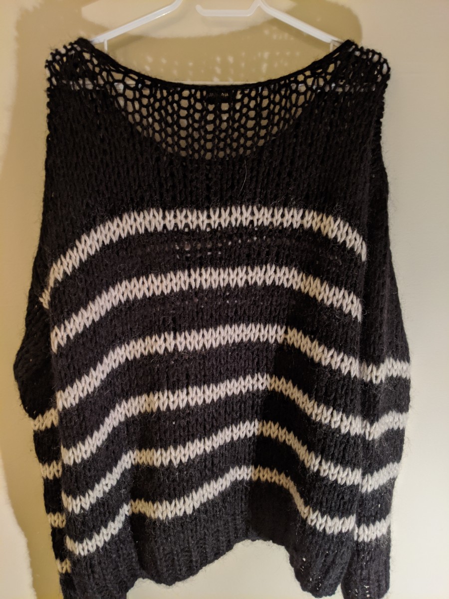 Boat Neck Loose Knit Jumper/Sweater Kurt Cobain Grunge - 4
