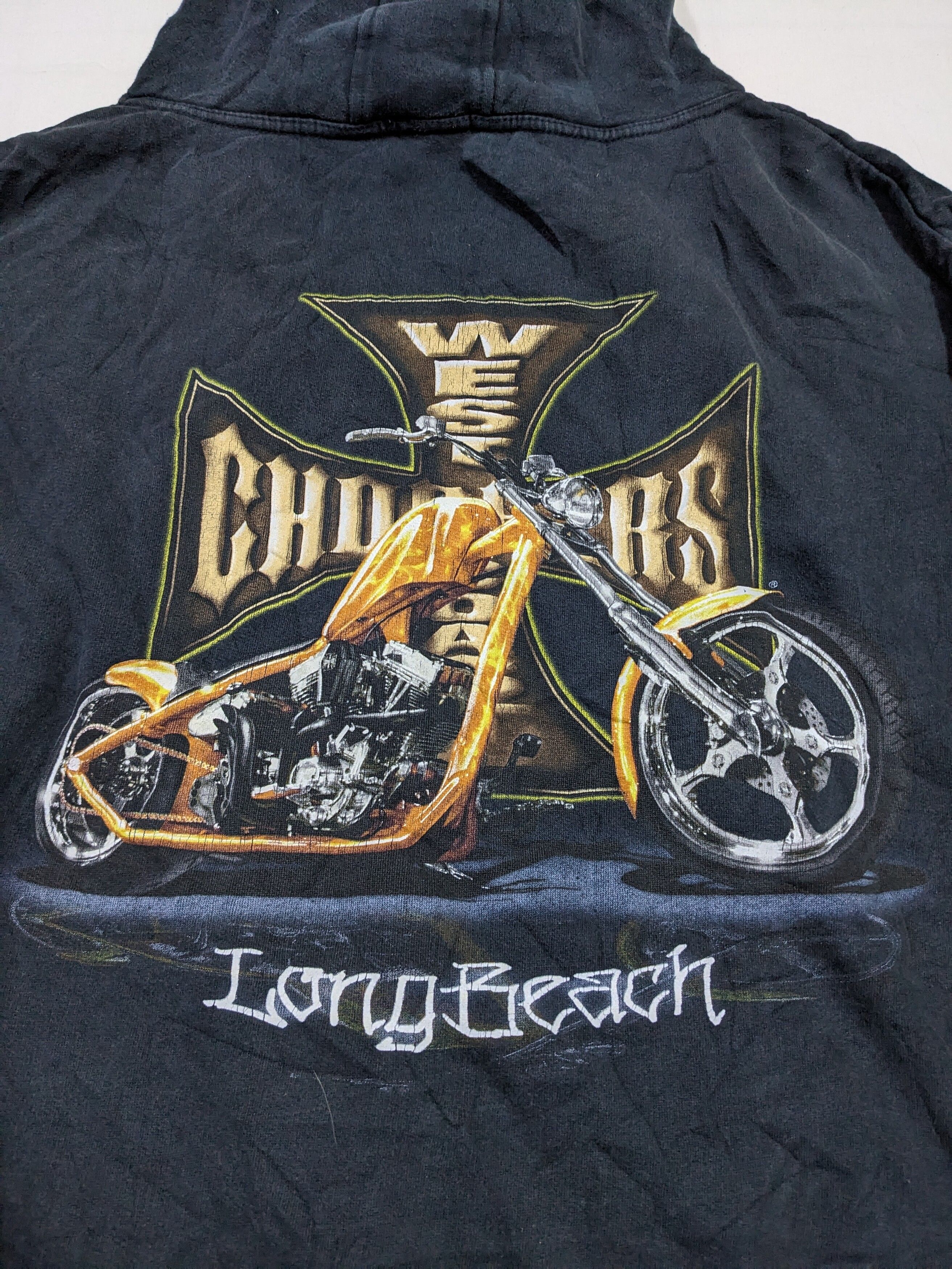 Rare Vintage 90s Misprint West Coast Choppers Hoodie - 2