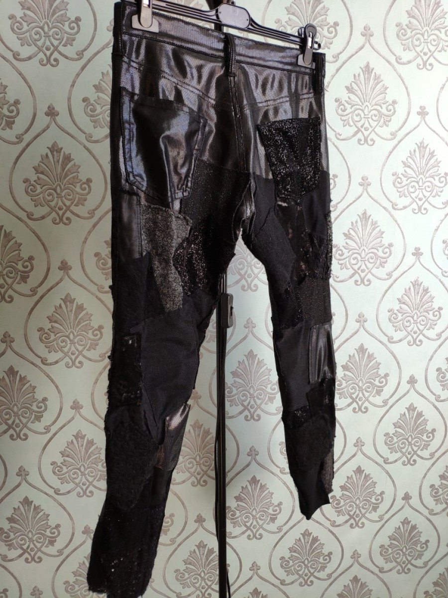 Junya Watanabe - AD2014 Black patchwork double layered pants - 4