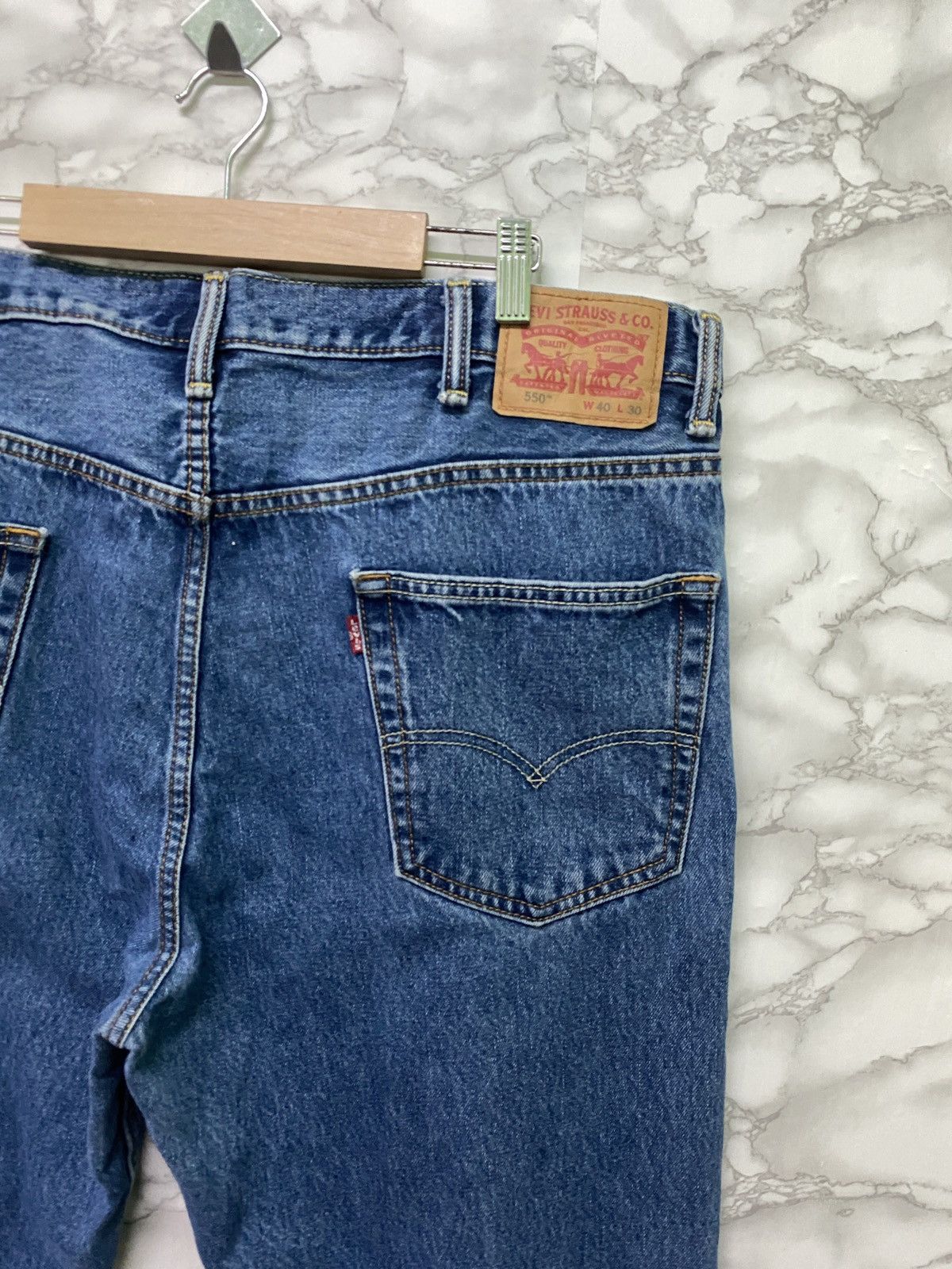 Vintage - Levi's 550 Blue Denim Distressed Jeans - L9 - 13