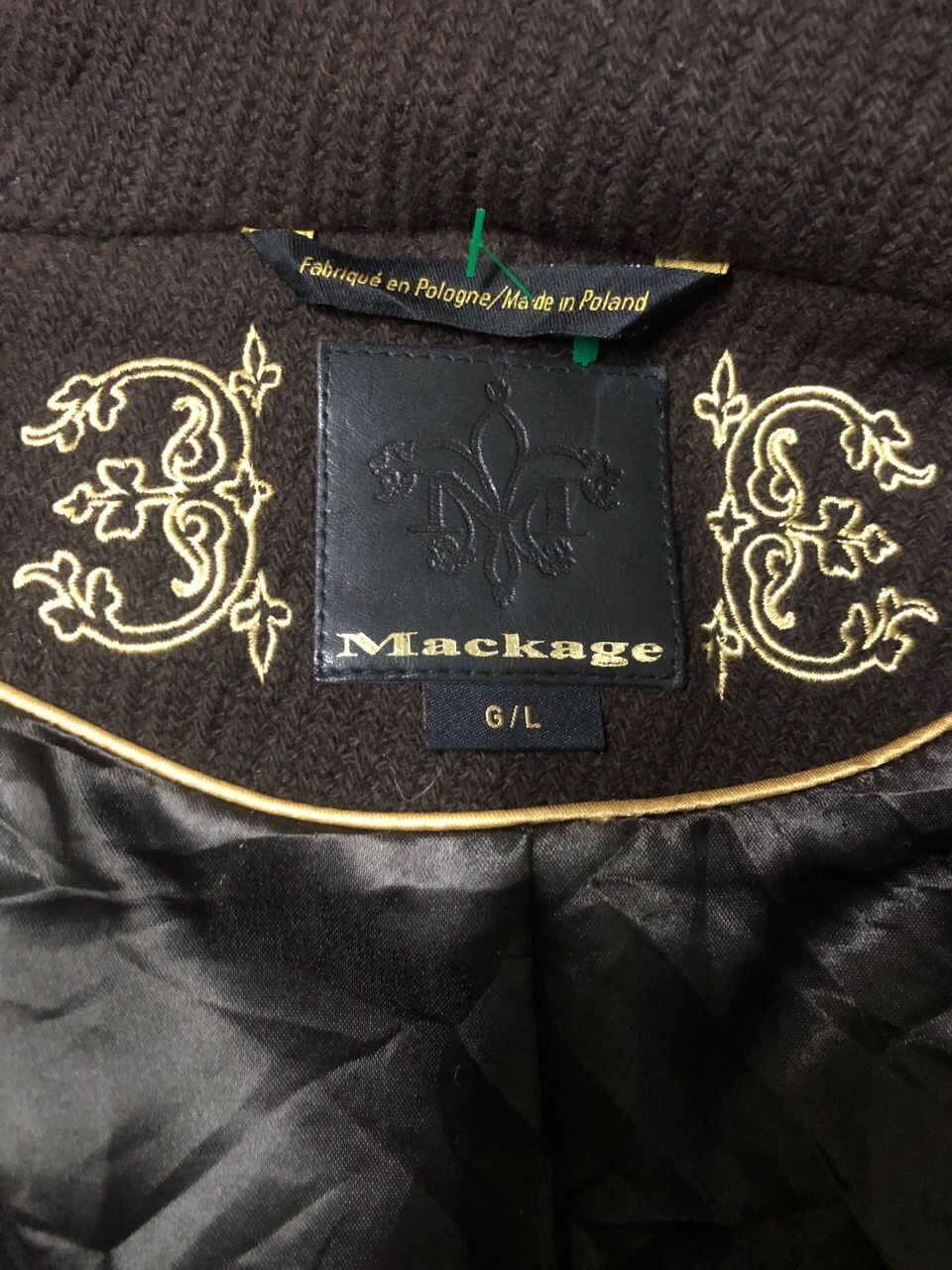 Authentic🔥Mackage Wool Asymetrical Longcoat Leather Belt - 8