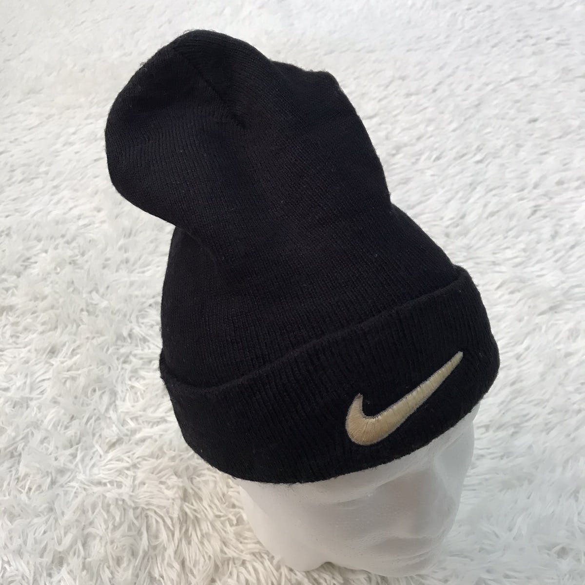Vintage Nike Beanie Snow Cap Hat Embroidered Swoosh Log - 9