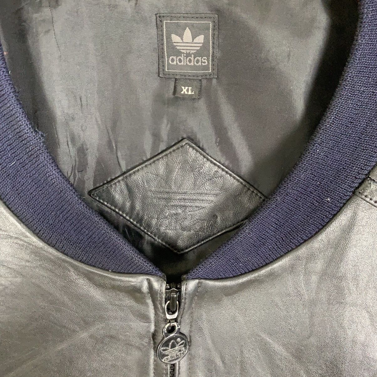 Adidas 3 Stripes Big Logo Leather Jacket - 6