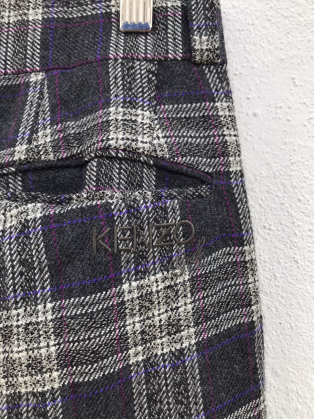 VINTAGE KENZO GOLF Checked Plaid Baggy Wool Trousers - 11