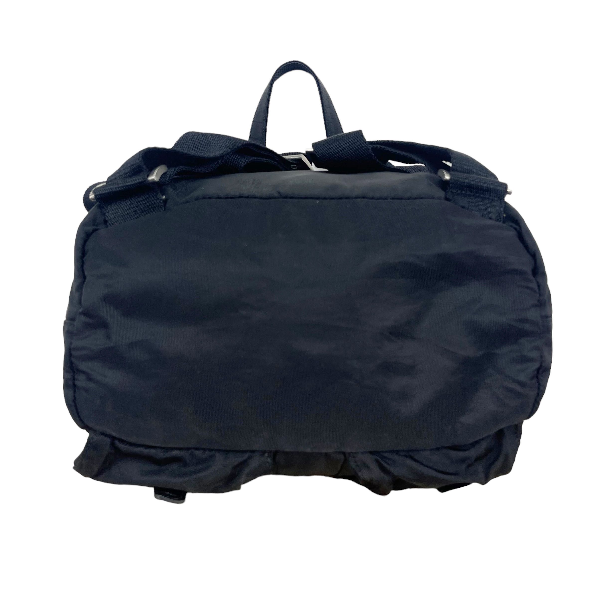Vintage Prada Black Nylon Back Pack - 4