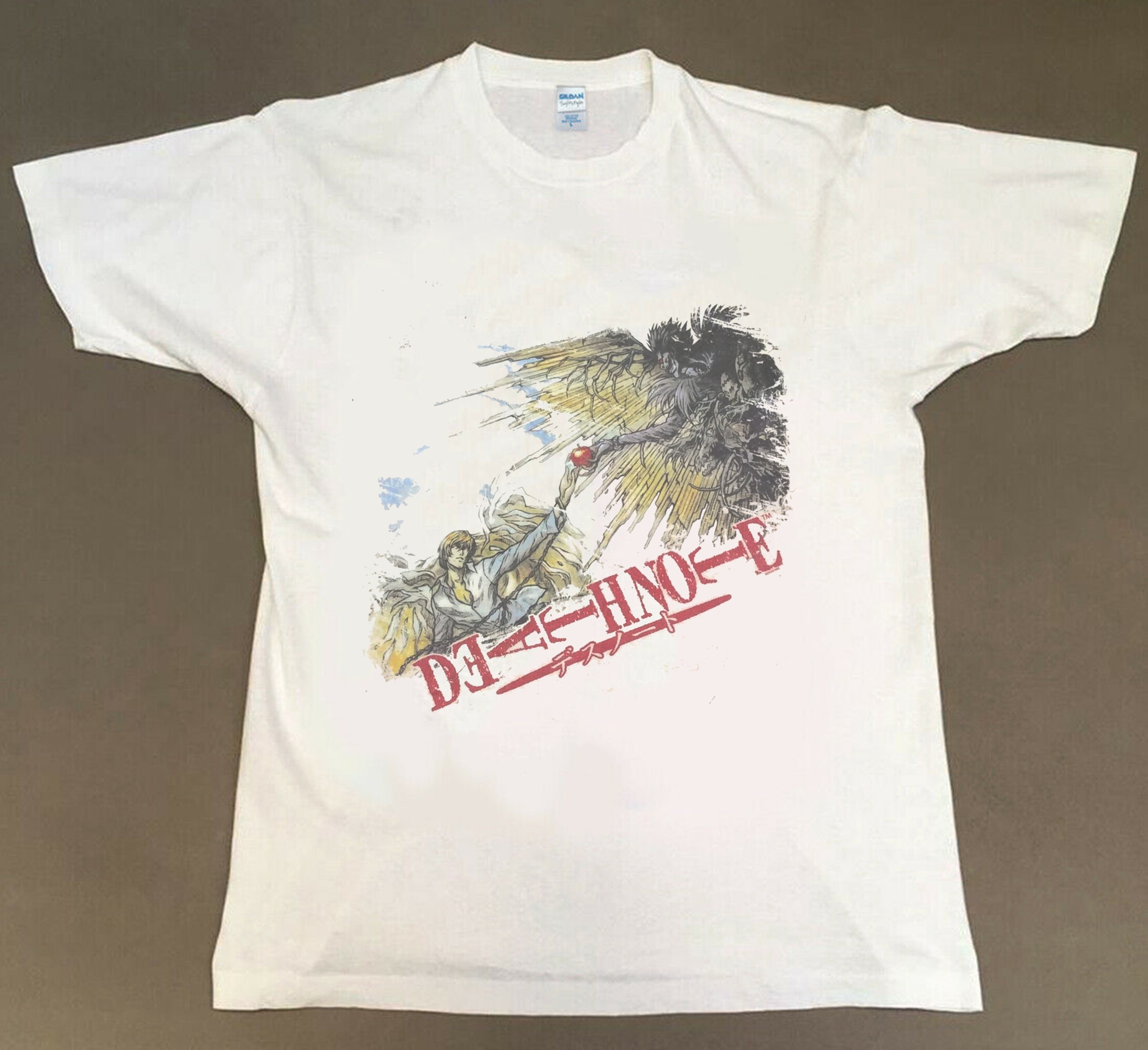 DEATH NOTE Anime White Tee Shirt Vtg Style - 1