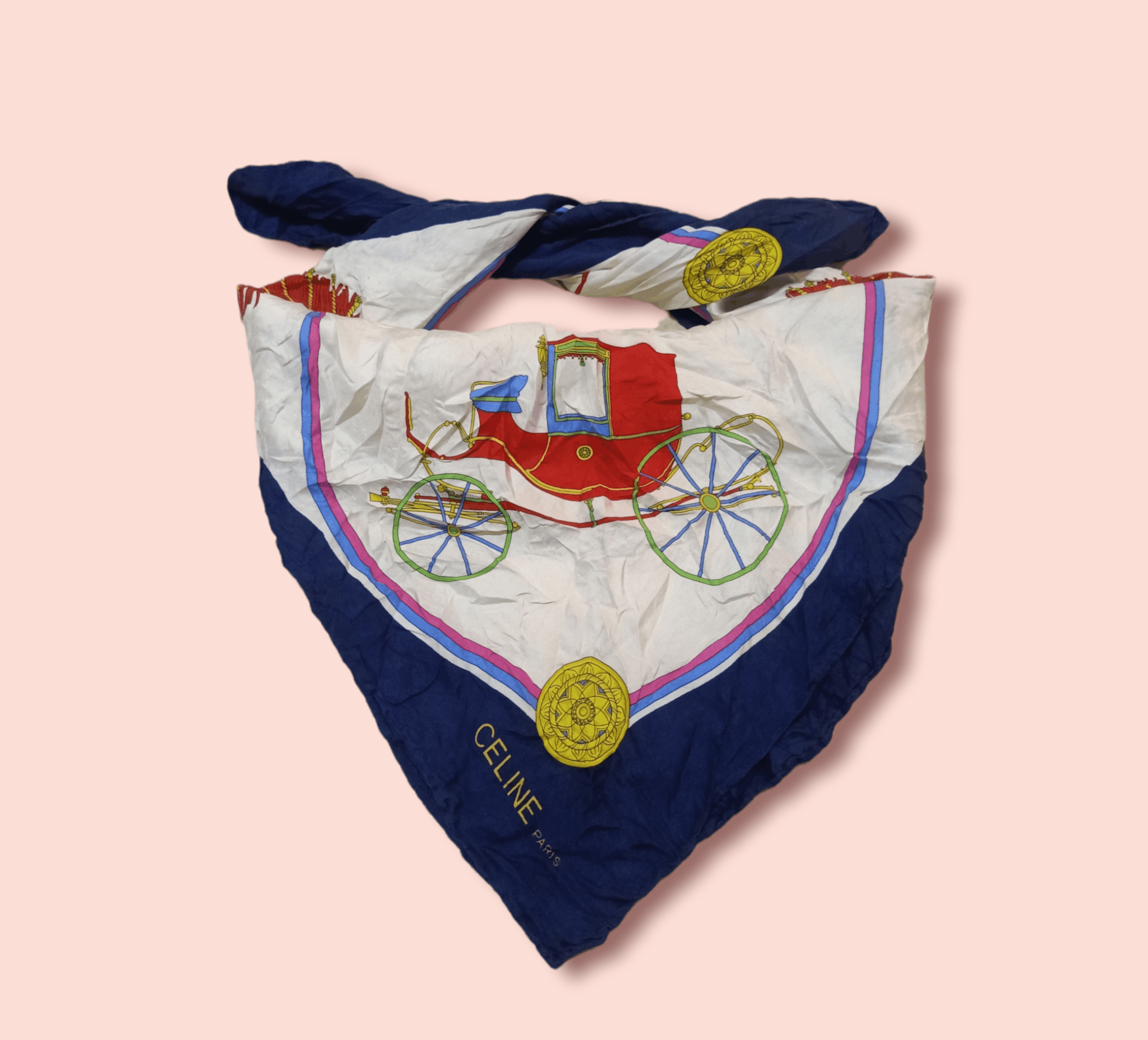 Celine Paris Luxury Carriages Art Silk Scarf - 3