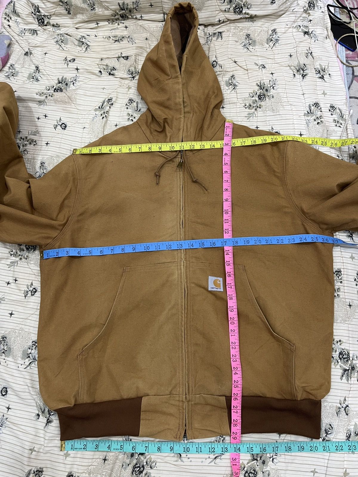 Vintage - (Uu). CARHARTT IRR UFCW DUCK CANVAS HOODIE JACKET - 15