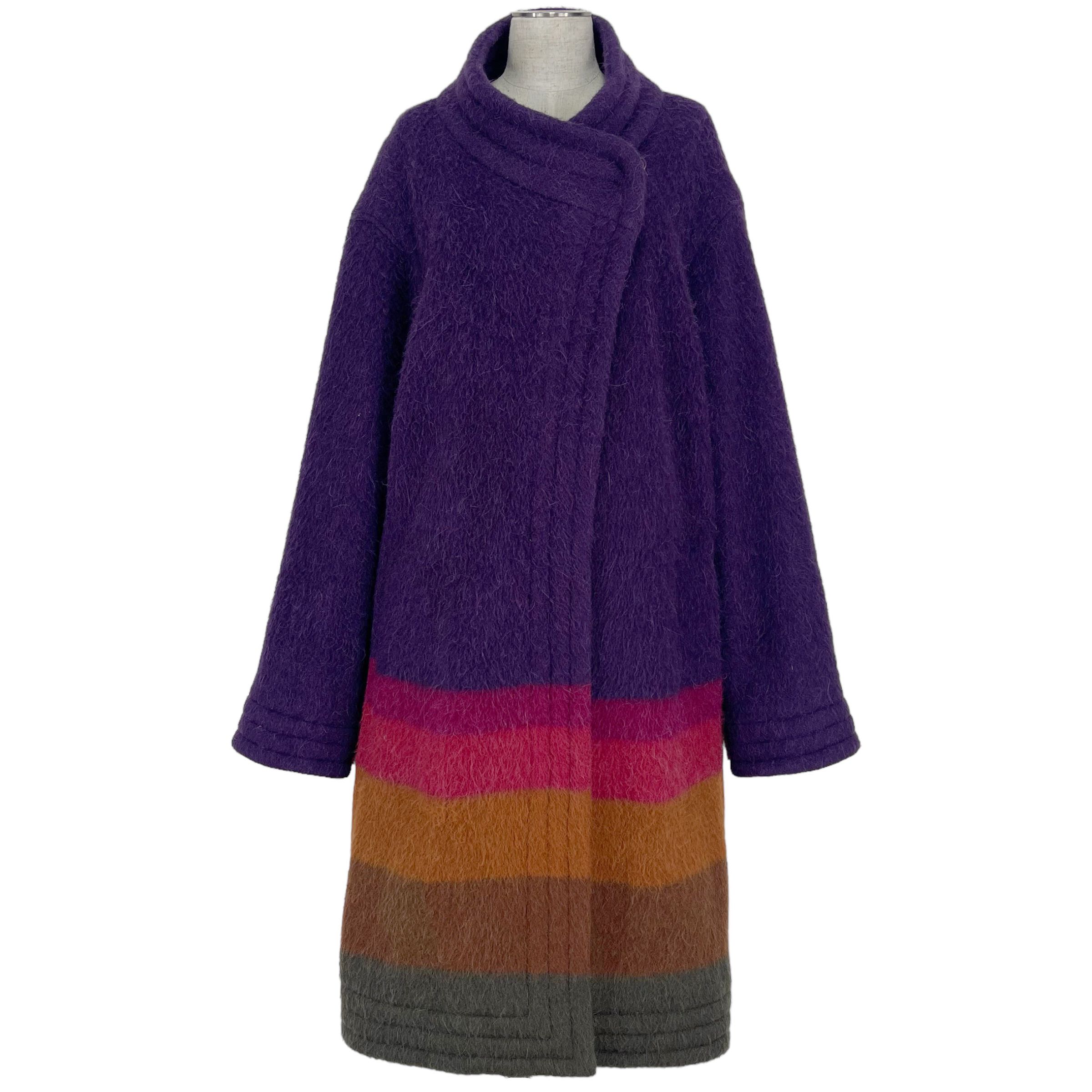 Runaway 1980 Alpca Mohair Multicolor Coat - 5