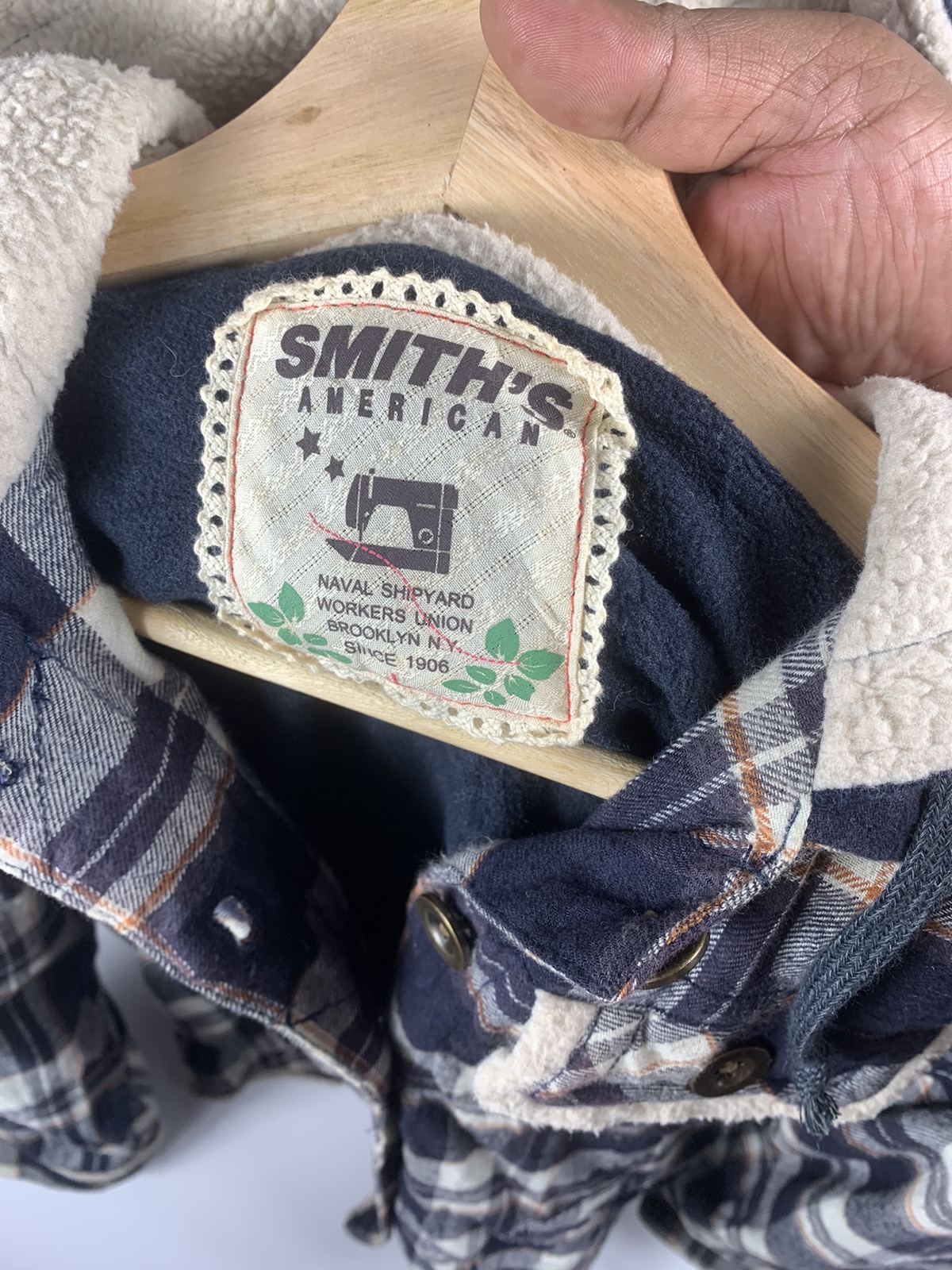 Vintage - Vintage Hoodie Jacket Checkered Smith’s American - 3
