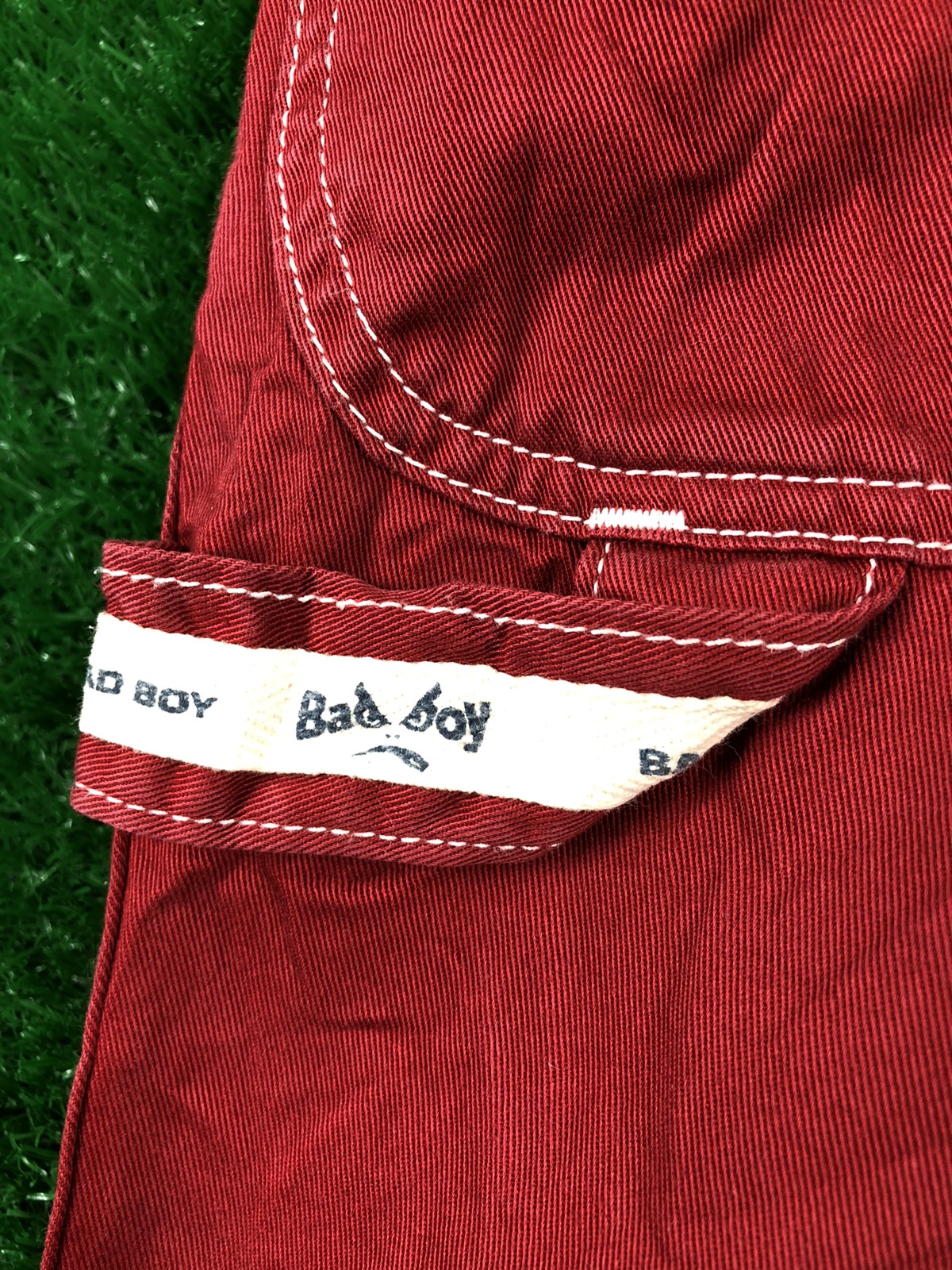 Vintage - Vintage 90's Bad Boy Jeans Red Overall Denim Workwear Style - 14