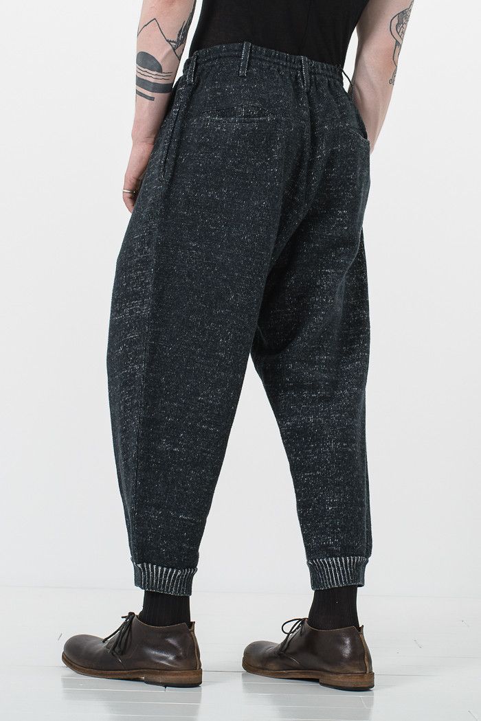 linen & ramie blend drawstring waist knit trouser - 4