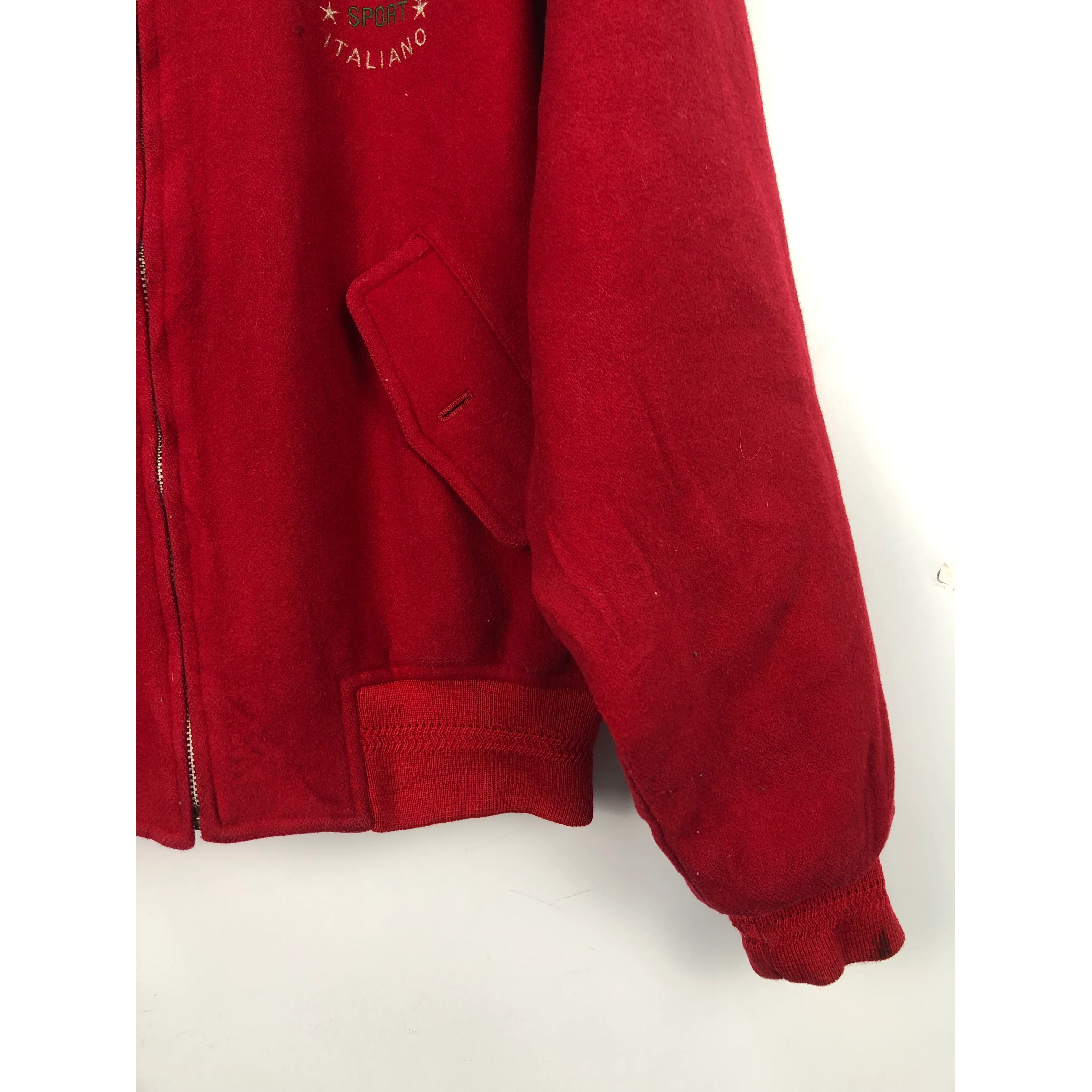 Vintage - Vintage Encico Coveri Bomber Wool Jacket Red - 5