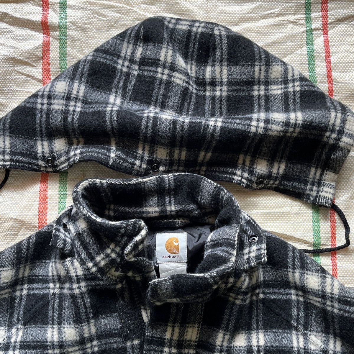 Oversized Carhartt Multipockets Wool Winter Jacket Vintage - 19