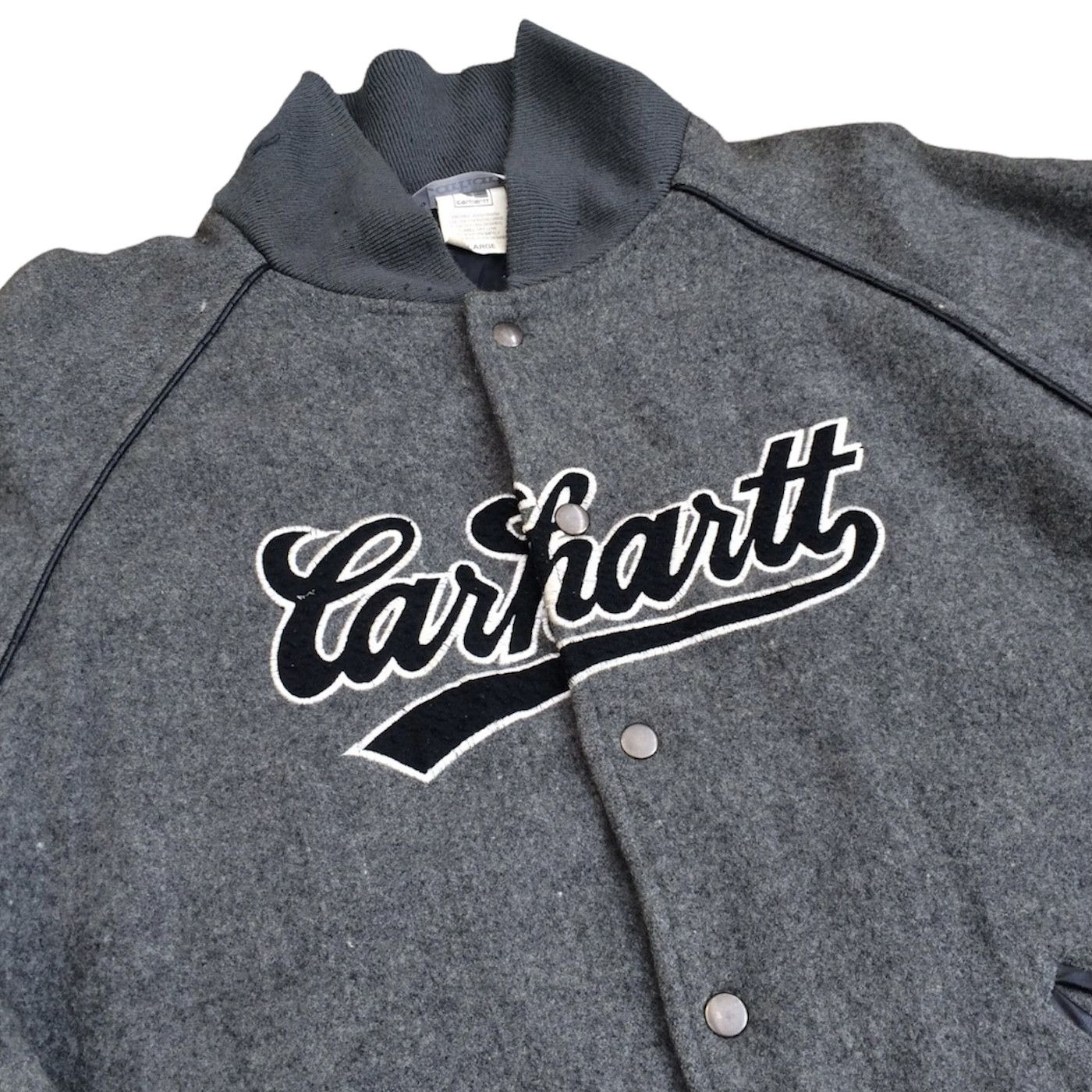 vintage carhartt wool varsity jacket - 6