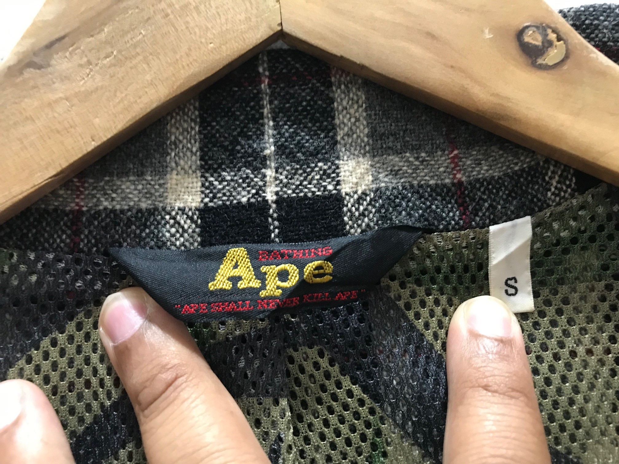 A Bathing Ape General Check Pattern Wool Jacket - 8