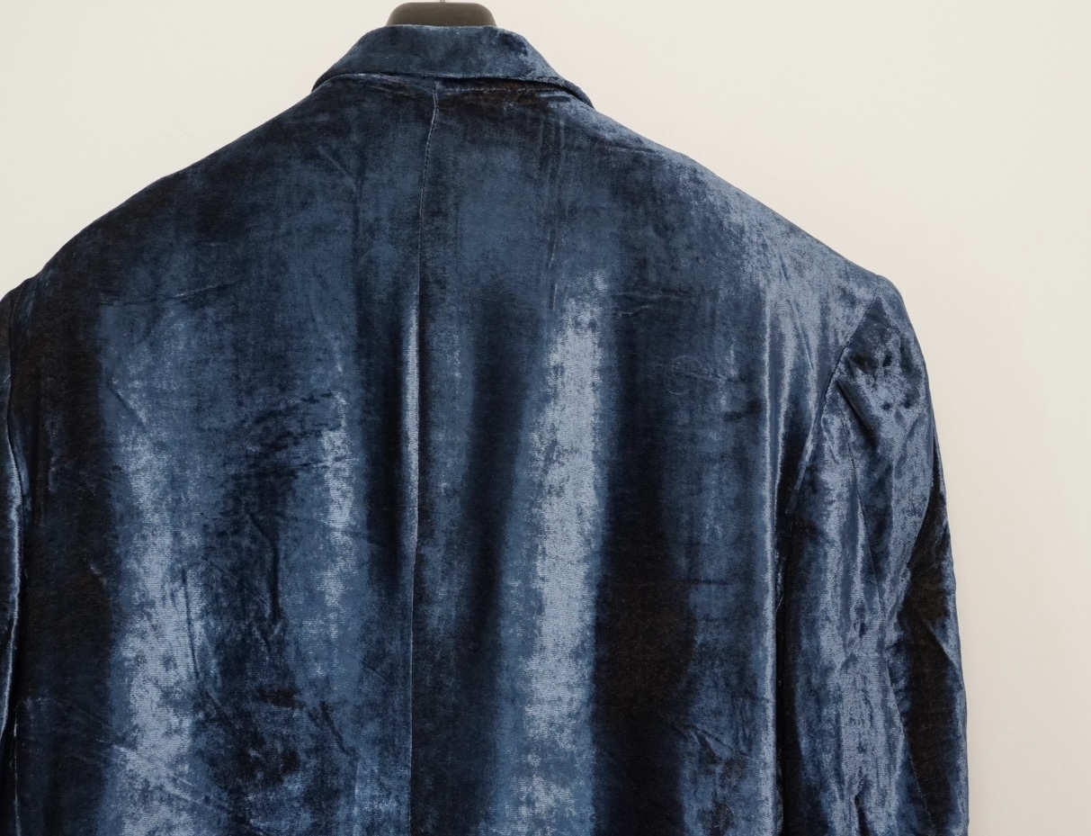 Yohji Yamamoto1992SS blue velvet jacket - 4