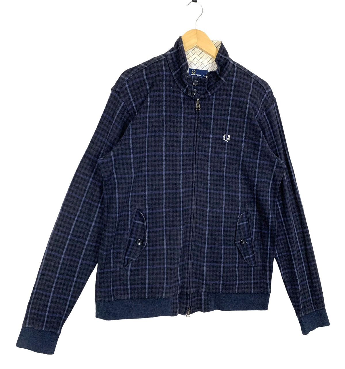 Vintage Fred Perry Japan Plaid Zipper Light Jacket - 3